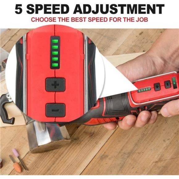 12V Cordless Rotary Tool Kit, 2.0Ah Battery, 5 Speed Adjustment, 115 Accessories - Picture 5 of 7